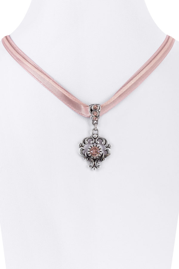 Collier mit Strass-Anhänger ~ altrosa