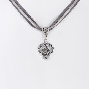 Collier mit Strass-Anhänger ~ grau