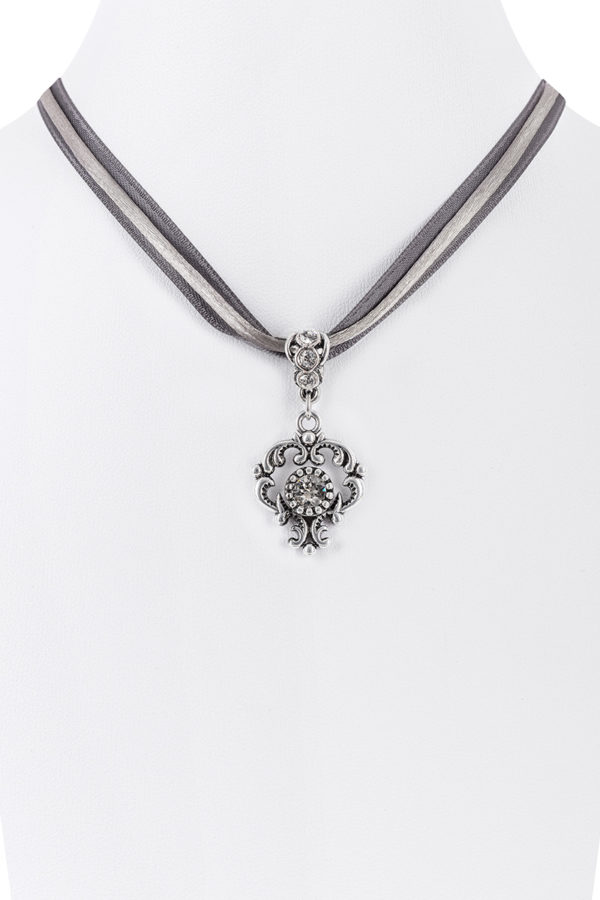 Collier mit Strass-Anhänger ~ grau