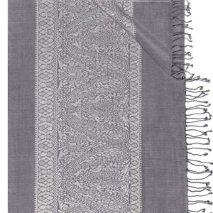 Trachtentuch 70x200 cm verschiedenfarbig mit Fransen 007813 ~ anthrazit