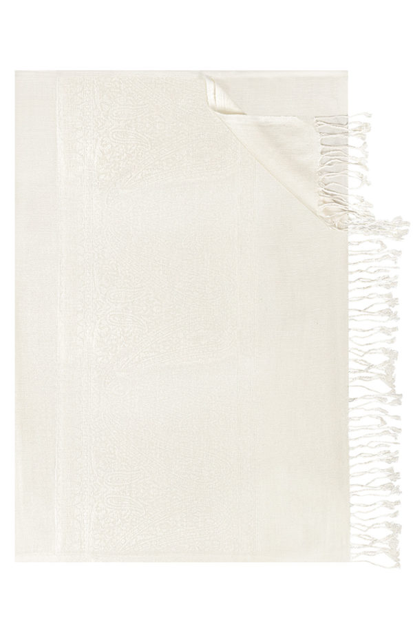 Trachtentuch 70x200 cm verschiedenfarbig mit Fransen 007813 ~ creme