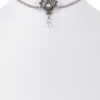 Kropfband zweireihig mit Ornament und Perle ~ silber