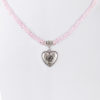 Collier verschiedenfarbig mit Glasperlen und Herzanhänger 011505 ~ rosa