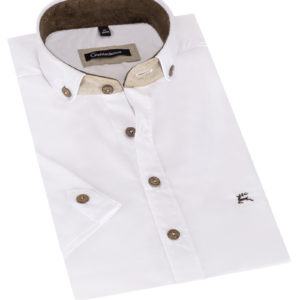Trachtenhemd mit Hirsch-Stickerei - slimfit ~ 36