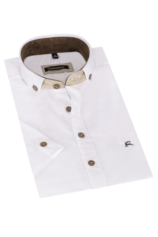Trachtenhemd mit Hirsch-Stickerei - slimfit ~ 36