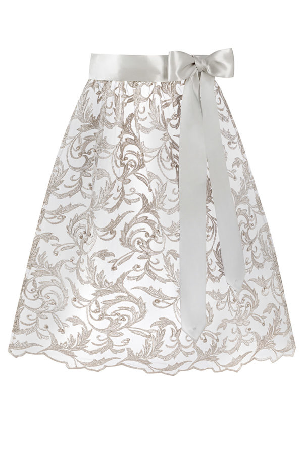Dirndlschürze floral bestickt mit Perlen (65 cm) ~ L