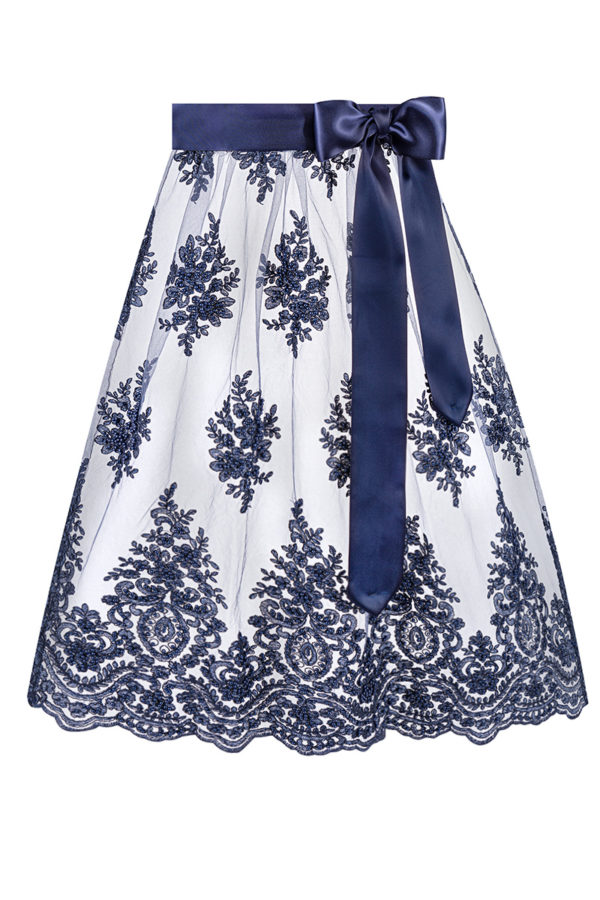 Dirndlschürze floral bestickt mit Perlen (70 cm) ~ L