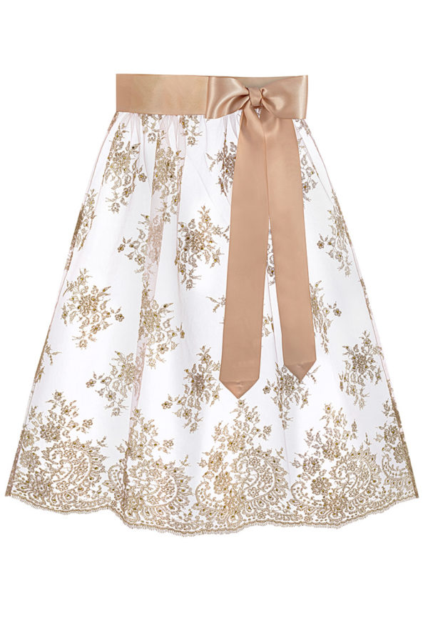 Dirndlschürze floral bestickt mit Strass (70 cm) ~ L