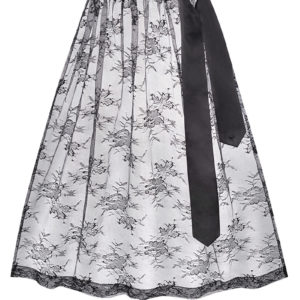 Dirndlschürze mit Metallic-Blumen (70 cm) ~ L