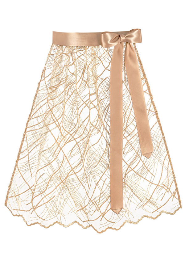 Dirndlschürze mit Fadenmuster und Pailletten (65 cm) ~ L