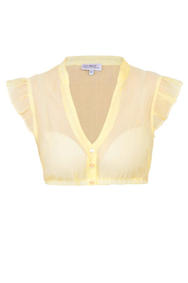 Dirndlbluse WALDBRUNN zitrone ~ 30