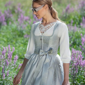 Dirndl PEGNITZ (65 cm) pastellgrau ~ 30 ~ silber