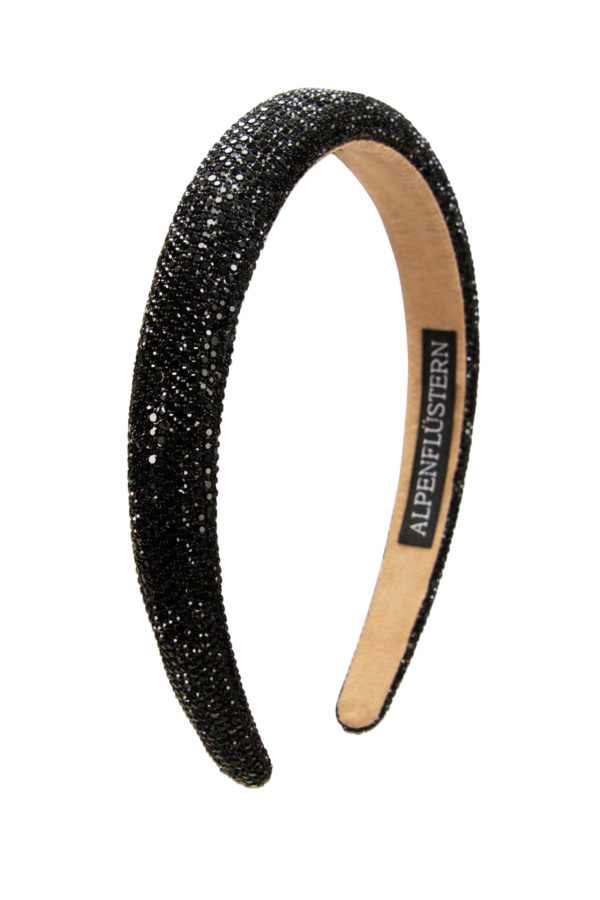 Glitzer Haarreif breit ~ schwarz