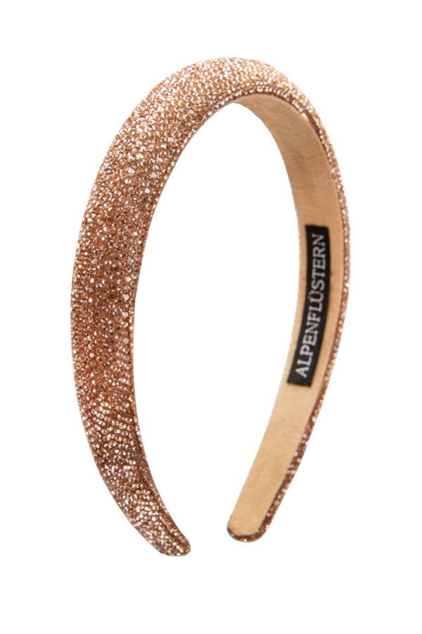 Glitzer Haarreif breit ~ champagner-braun
