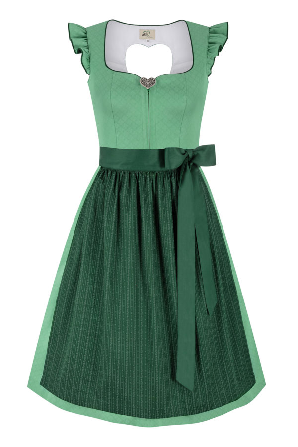 Dirndl ZENZI (65 cm) mit abnehmbaren Flügelärmeln ~ 30 ~ grün