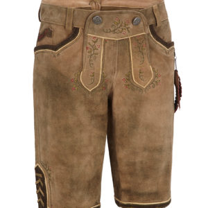 Damen Lederhose kurz braun-rot-grün Amira 120673 ~ 36