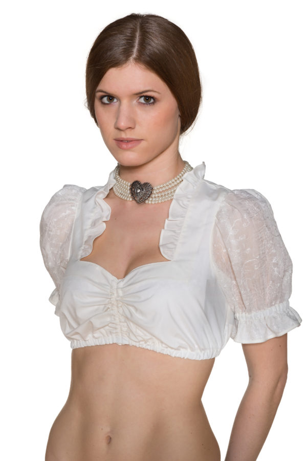 Dirndlbluse creme Rosi 122315 ~ 32