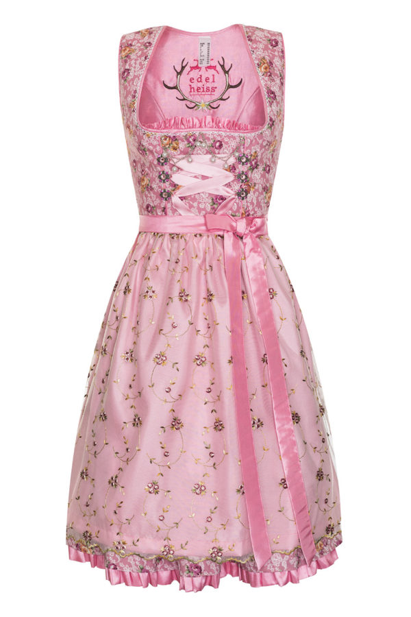 Mini Dirndl 60cm altrosa-geblümt Agathe 130859 ~ 34