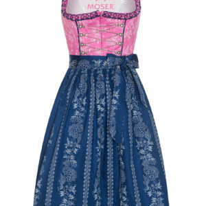 Midi Dirndl 65cm pink-dunkelblau Rosalinda 130936 ~ 32