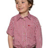 Kinder Trachtenhemd langarm rot karo 140079 ~ 116