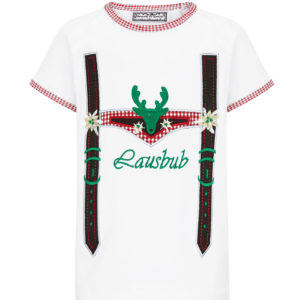 Kinder Trachtenshirt kurzarm weiß Lederhos´n Lausbub 141036 ~ 116