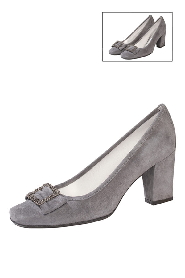 Pumps grau mit Schnalle 005401 ~ 36