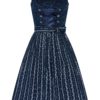 Midi Dirndl 65 cm dunkelblau gepunktet 015619 ~ 32