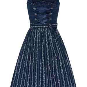 Midi Dirndl 65 cm dunkelblau gepunktet 015619 ~ 32