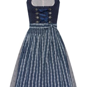 Midi Dirndl 65 cm dunkelblau weiß gemustert Fariba 015618 ~ 34