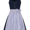 Mini Dirndl 60 cm dunkelblau geblümt weiß 015617 ~ 34