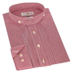 Trachtenhemd langarm rot kariert Leon 004203 - slimfit ~ L