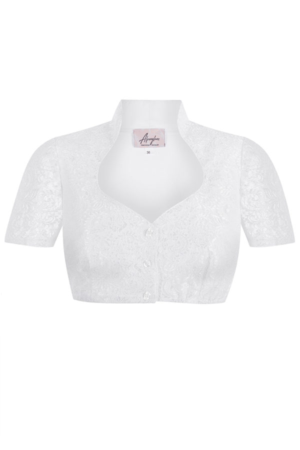 Dirndlbluse Spitze weiß Stretch Chiara 009172 ~ 34