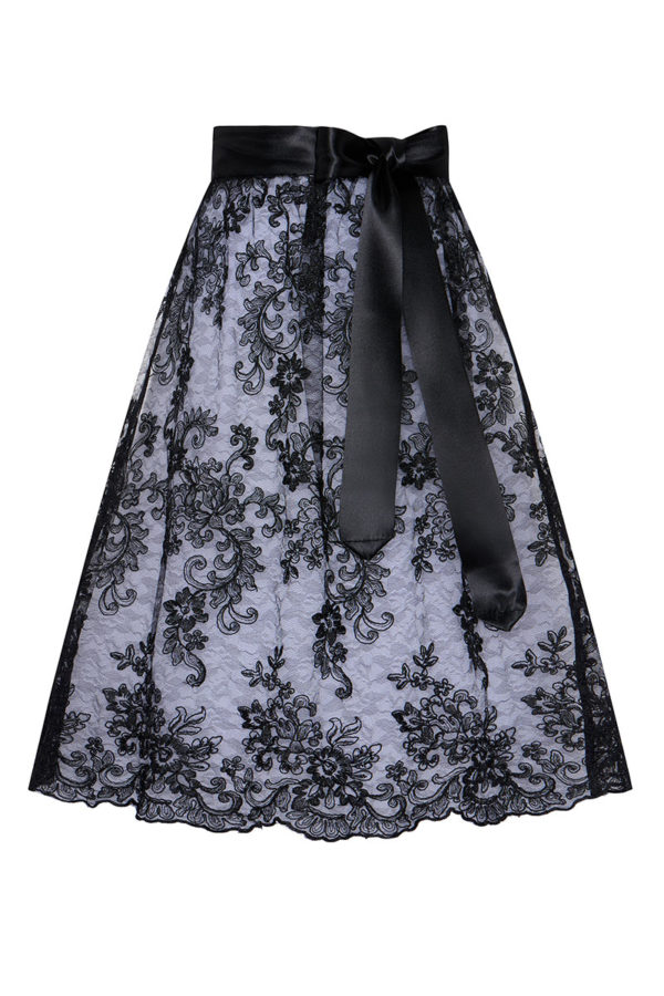 Dirndlschürze Spitze midi 65 cm schwarz 014799 ~ L