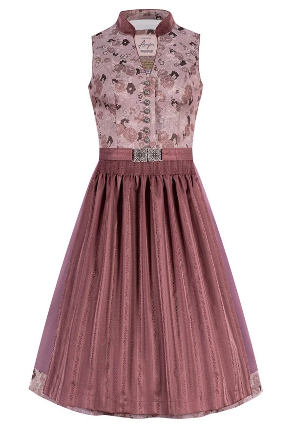 Midi Dirndl 65 cm altrosa rosenholz Stretch Viktoria 010099 - limitiert ~ 32