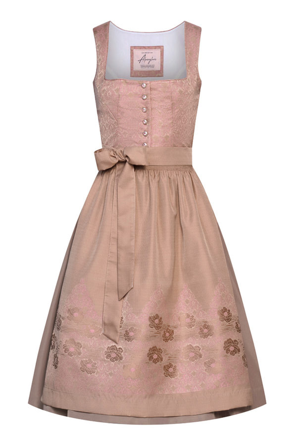 Midi Dirndl 65 cm altrosa taupe Beatrix 009900 ~ 38