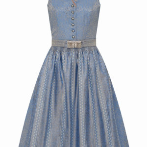 Midi Dirndl 65 cm blau taupe gemustert Elisa 008498 ~ 38