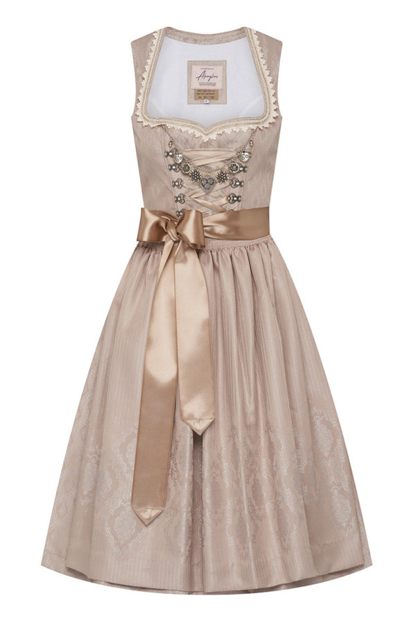 Midi Dirndl 65 cm taupe inkl. Charivari Lucienne 007308 - limitiert ~ 36