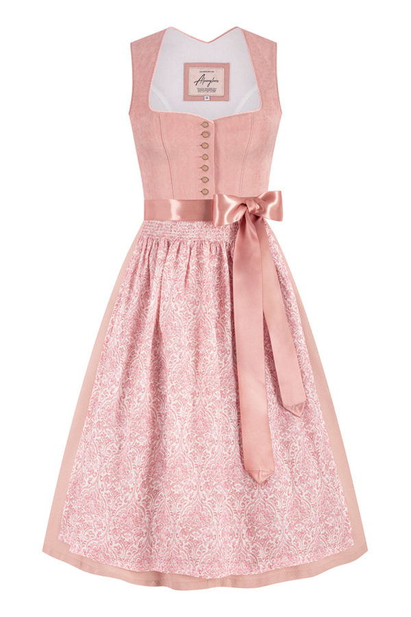 Midi Dirndl 70 cm altrosa Samtcord Rosalie 017125 ~ 30