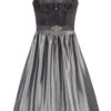 Midi Dirndl 70 cm anthrazit silbergrau Samt Pascal 015080 ~ 32