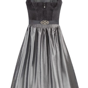 Midi Dirndl 70 cm anthrazit silbergrau Samt Pascal 015080 ~ 32
