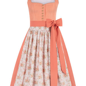 Midi Dirndl 70 cm apricot creme Samtcord Christin 017126 ~ 30