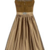Midi Dirndl 70 cm olivbraun taupe Samt Pascal 015077 ~ 32