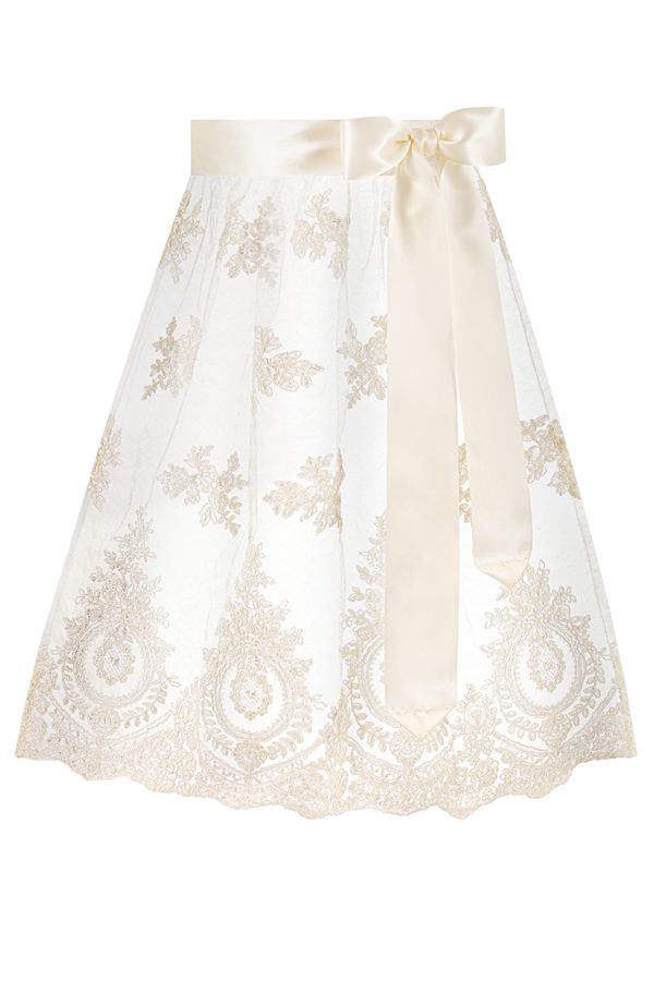 Dirndlschürze Spitze midi 65 cm creme 017672 ~ L