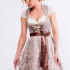 Mini Dirndl 60 cm taupe metallic geblümt Josce 014920 ~ 30