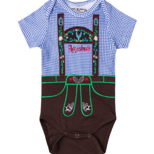Baby-Body blau karo dunkelbraun Lausbub 004092 ~ 80