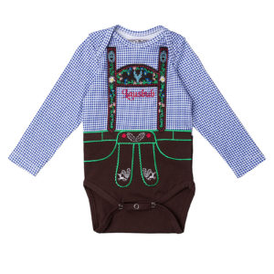 Baby-Body blau karo Lausbub langarm 004105 ~ 98