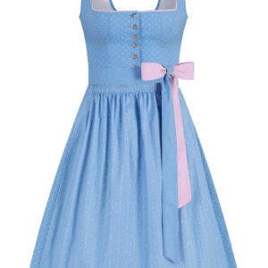 Midi Dirndl 65 cm hellblau rosa Herzl 014657 ~ 32