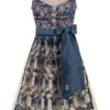 Midi Dirndl 70 cm dunkelblau gold Elisa 016391 ~ 32