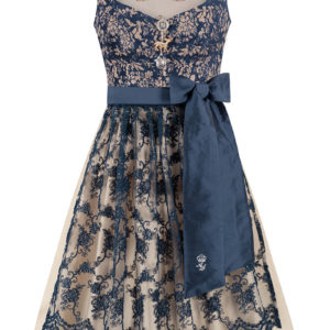 Midi Dirndl 70 cm dunkelblau gold Elisa 016391 ~ 32
