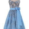 Midi Dirndl 70 cm silber hellblau Caroline 016387 ~ 32